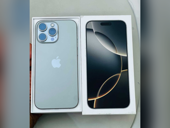 هواتف نقالة ابل - ايفون 16 - برو ماكس - تيتانيوم طبيعي - 256 جيجابايت - تحت الضمان