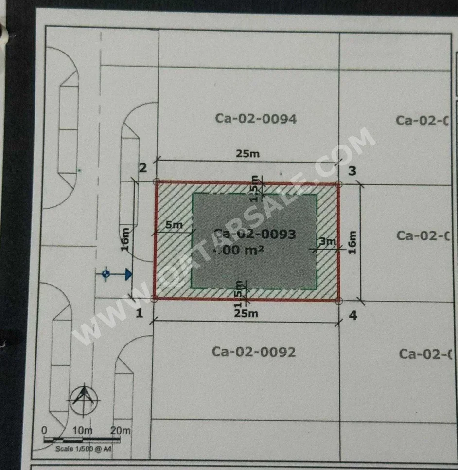 Lands For Sale  in Lusail  -Area Size 400 Square Meter