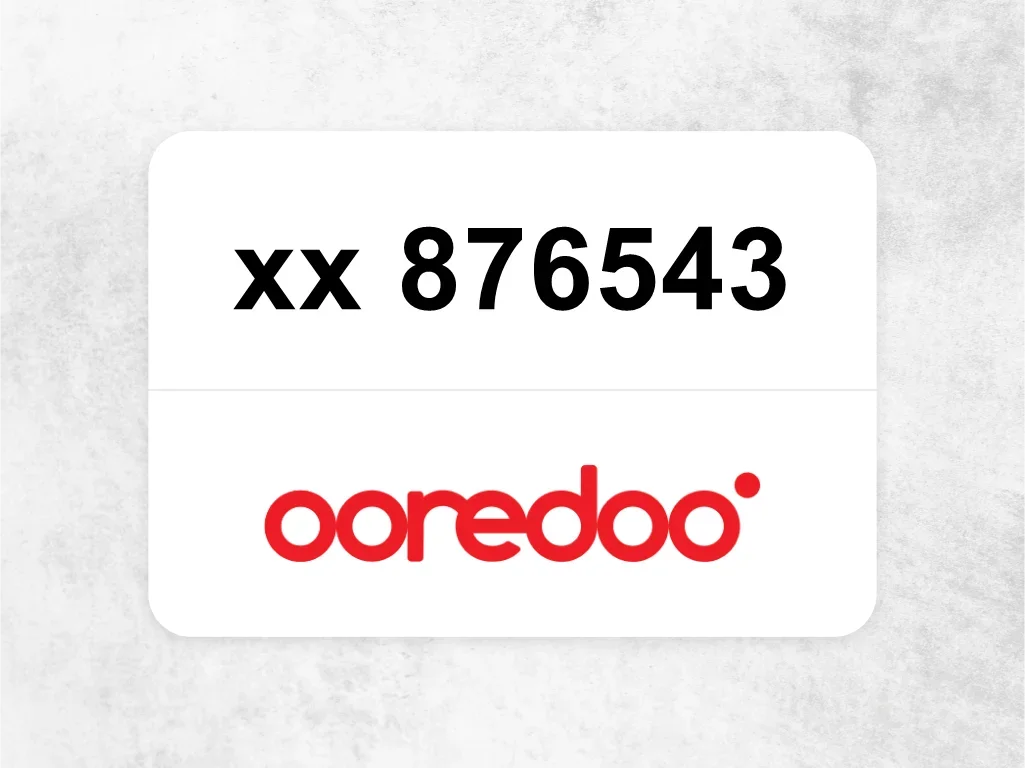 Ooredoo Mobile Phone xx 876543