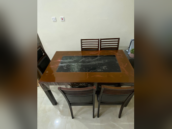 Dining Table with Chairs  - Brown & Beige