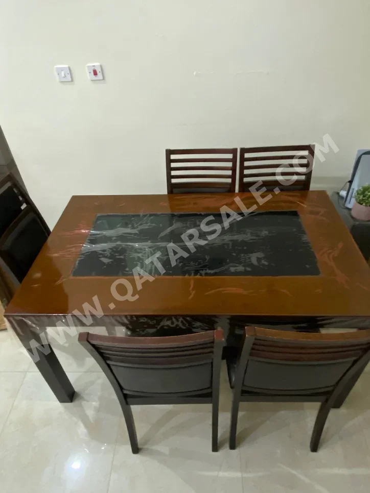 Dining Table with Chairs  - Brown & Beige