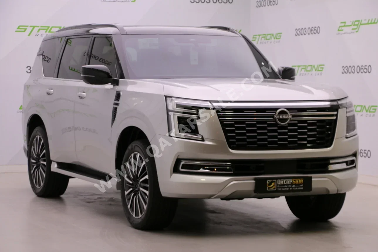 نيسان باترول بلاتنيوم 2025 اوتوماتيك 18,000 كم 6 سلندر دفع رباعي اس يو في فضي تحت الضمان