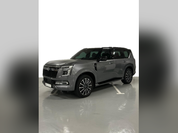 Nissan  Patrol  Platinum turbo  2025  Automatic  17,000 Km  6 Cylinder  All Wheel Drive (AWD)  SUV  Dark Gray  With Warranty