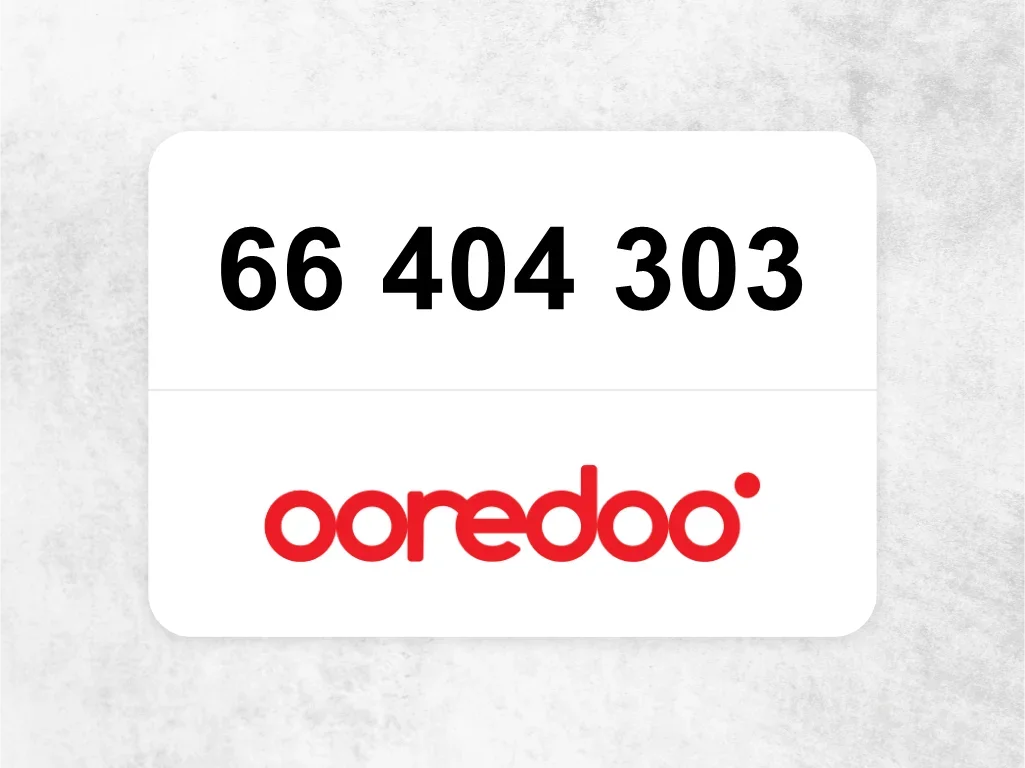 Ooredoo Mobile Phone 66 404 303