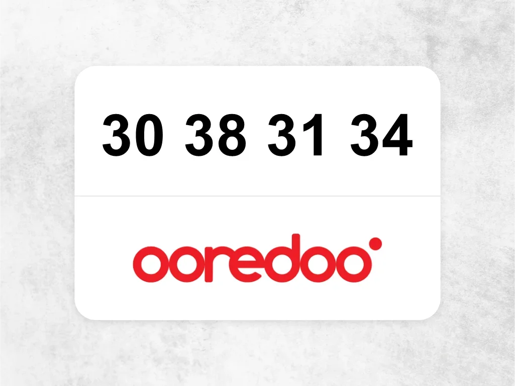 Ooredoo Mobile Phone 30 38 31 34