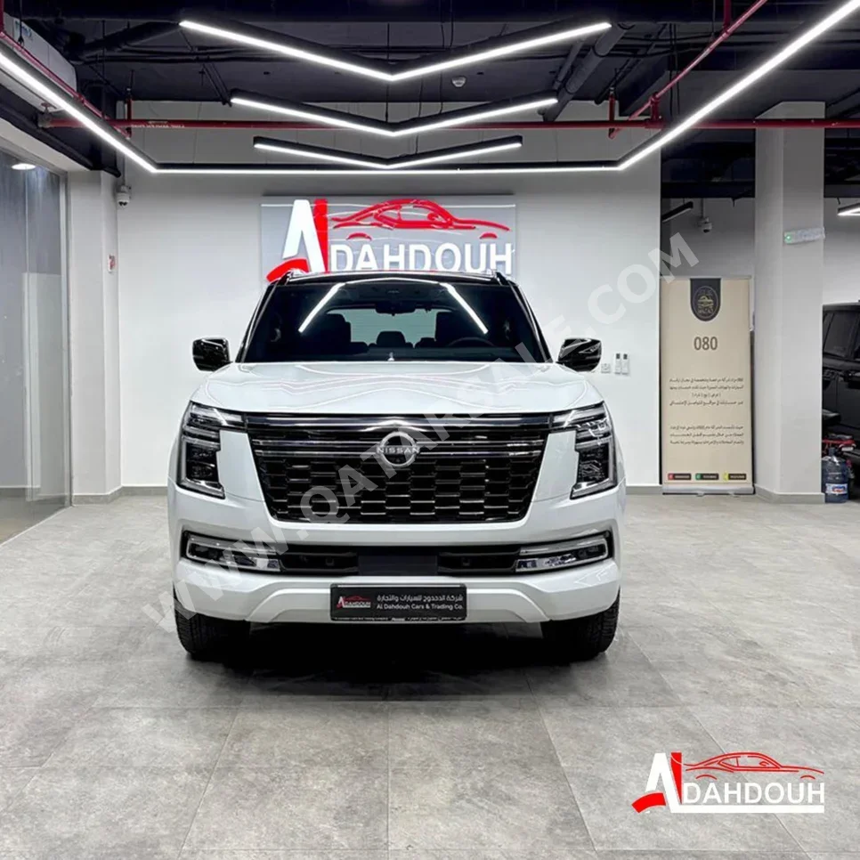 نيسان باترول بلاتنيوم 2026 اوتوماتيك 14,000 كم 6 سلندر دفع رباعي اس يو في أبيض تحت الضمان