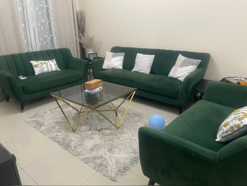 الأرائك والكنب والكراسي بان ايماريتس طقم كنب - مخمل - أخضر