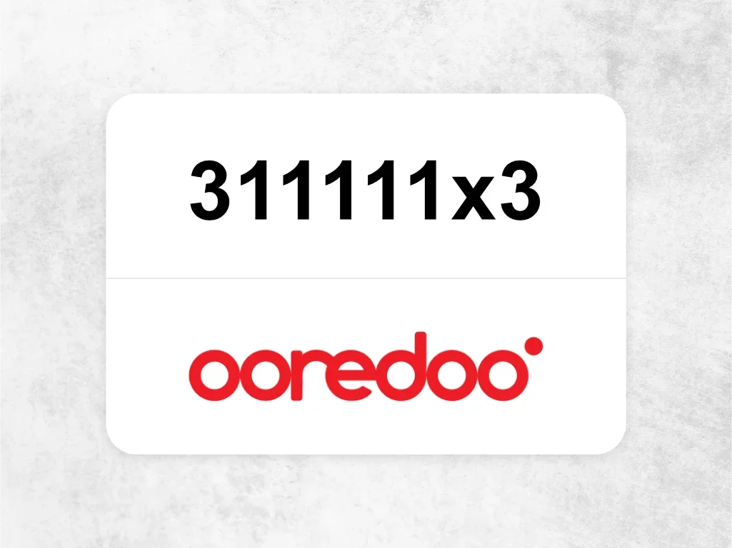 Ooredoo Mobile Phone  ‏311111x3
