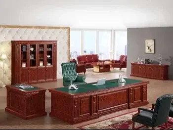 Desks & Computer Desks - Luxury Executive Desk  - Beige  - With Chest of 3 Drawers