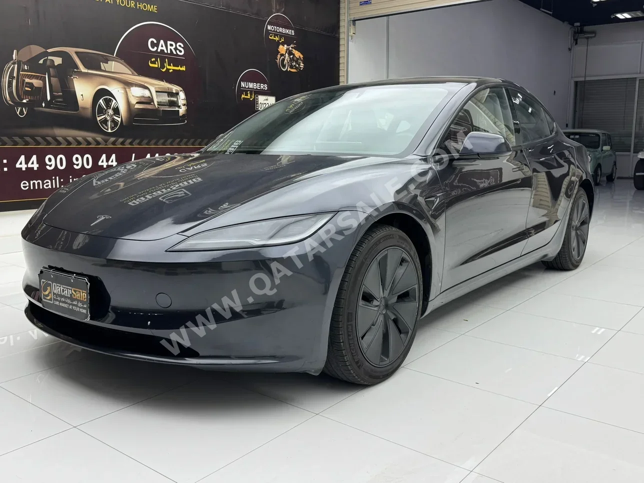 Tesla  Model 3  2024  Automatic  1,200 Km  0 Cylinder  Rear Wheel Drive (RWD)  Sedan  Dark Gray  With Warranty