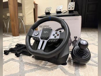 ملحقات اجهزة العاب الفيديو عجلة القيادة مع مغير السرع - أسود