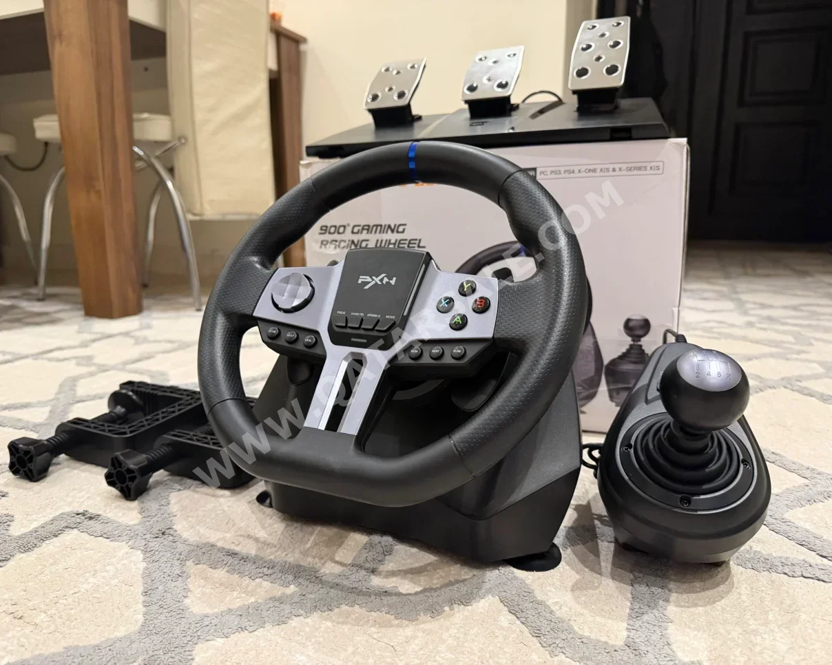 ملحقات اجهزة العاب الفيديو عجلة القيادة مع مغير السرع - أسود