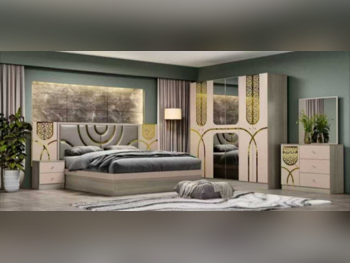 أطقم غرف نوم - قطر ديزاين  - طقم مكون من 4 قطع  - متعدد الألوان