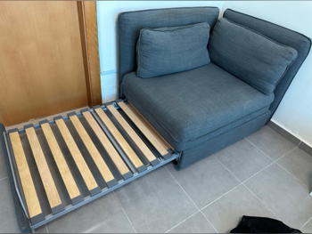 الأرائك والكنب والكراسي ايكيا  كنبة زاوية  - اللون الرمادي  - سرير أريكة