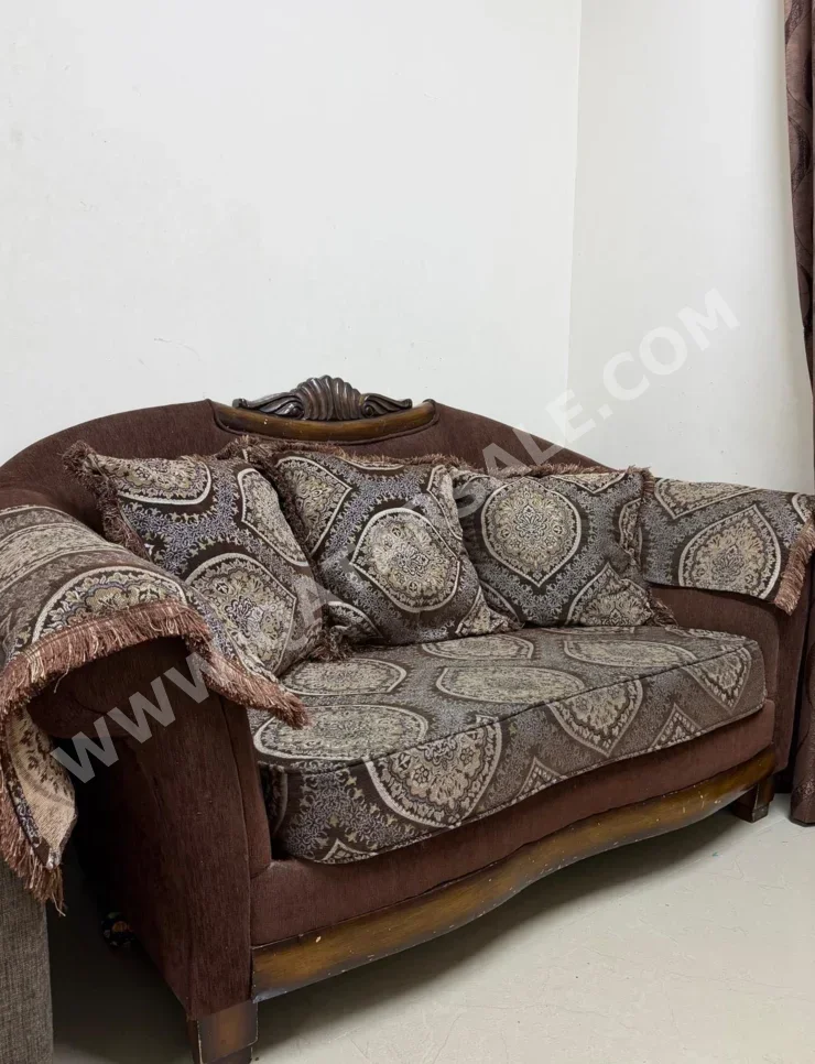 Sofas, Couches & Chairs 3-Seat Sofa - Cotton / Cotton Blend - Brown