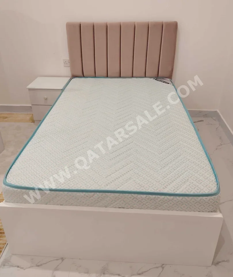 Beds - Single - Pink - Mattress Included - With Bedside Table