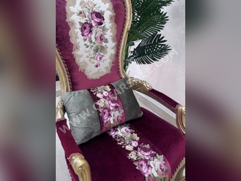 الأرائك والكنب والكراسي كرسي بذراعين - مخمل - متعدد الألوان - مع طاولة