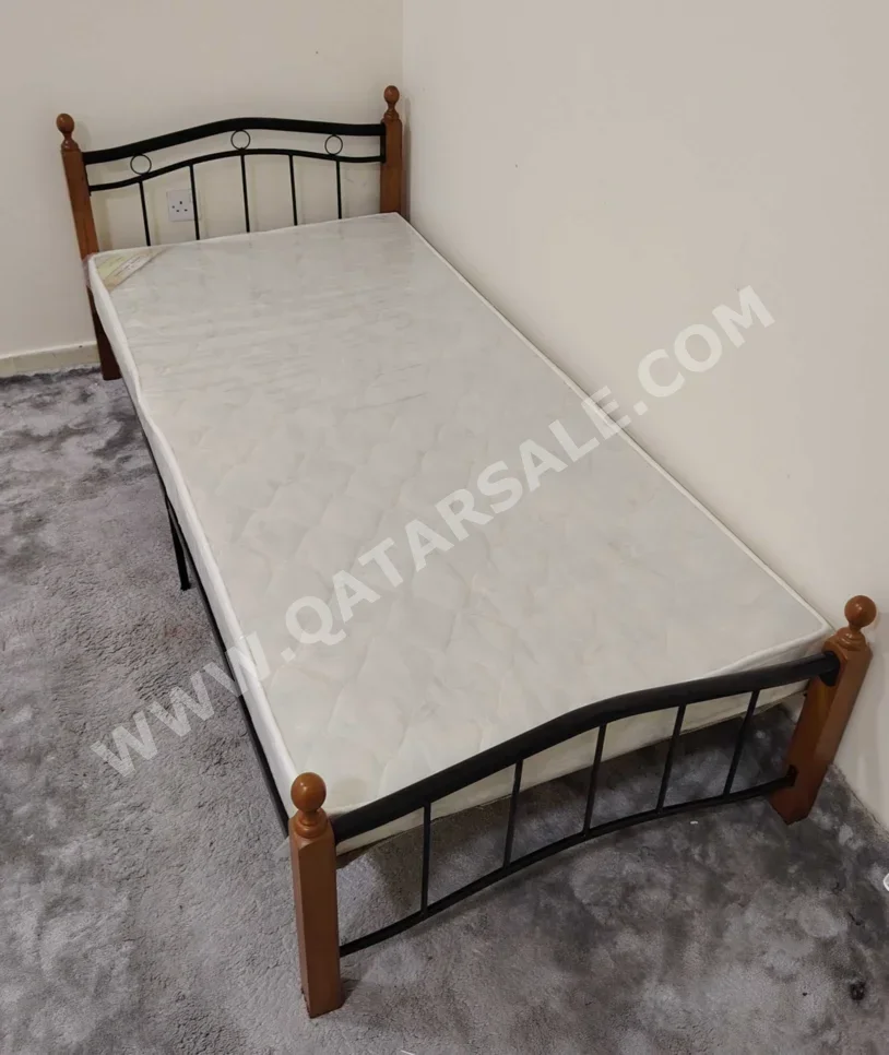 Beds - Single - Brown - Mattress Included