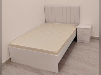 Beds - Single  - White  - Mattress Included  - With Bedside Table
