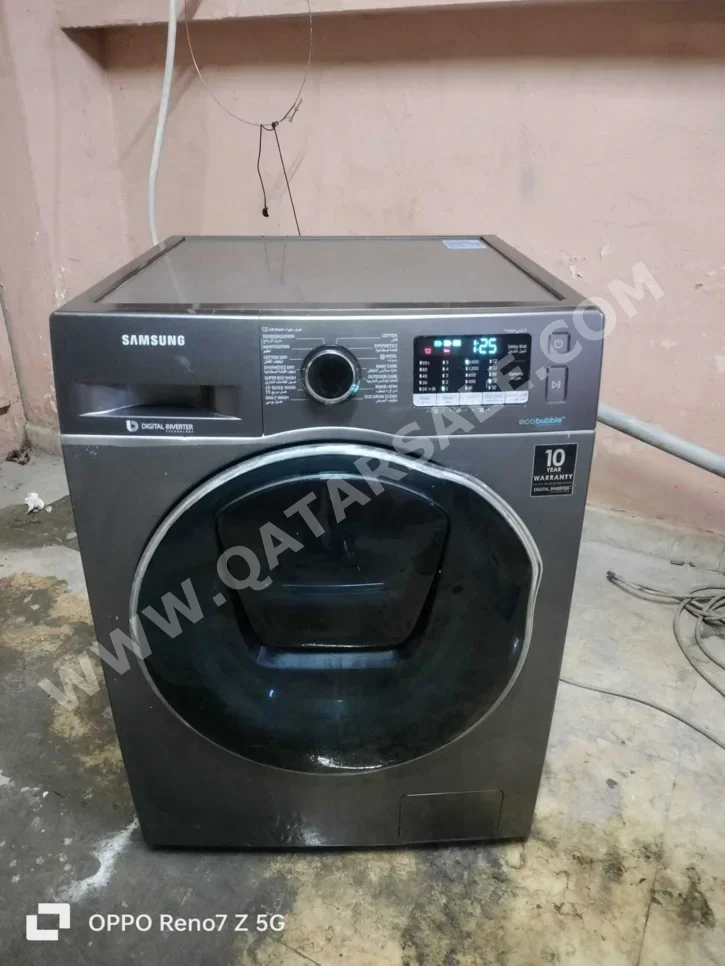 غسالة ملابس & الكل في واحد سامسونج \  غسالة تحميل أمامي  فضة