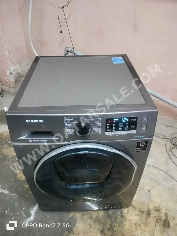 غسالة ملابس & الكل في واحد سامسونج \  غسالة تحميل أمامي  فضة