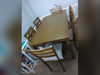 طاولة طعام مع كراسي  - بنى  - ماليزيا  - 6 مقاعد