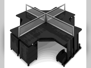 Desks & Computer Desks - Partition Desk  - Merir Furniture  - Black