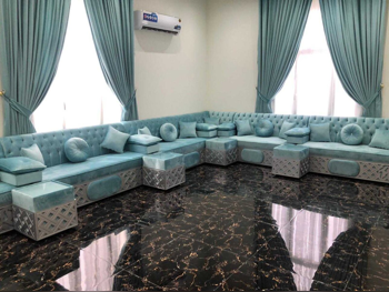 Sofas, Couches & Chairs Corner Sofas  - Velvet  - Turquoise