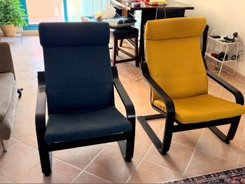 الأرائك والكنب والكراسي ايكيا  مجموعة كراسي  - مزيج القطن \ القطن  - متعدد الألوان