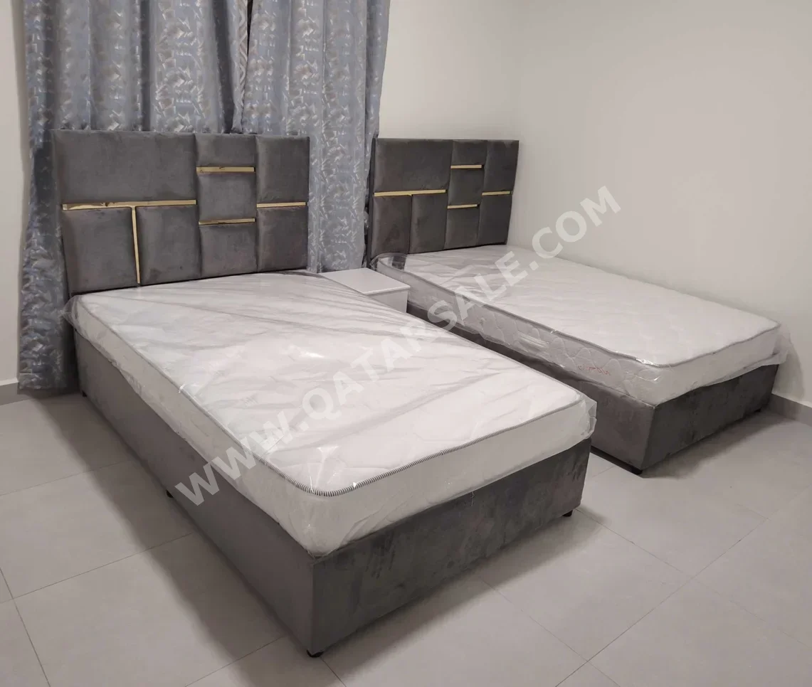 Beds - Single  - Gray  - Mattress Included
