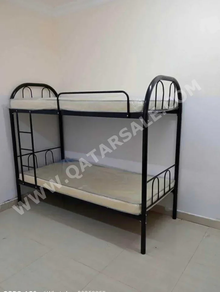 Beds - Lifestyle  - Double bunk  - Black  - Mattress Included  - With Bedside Table