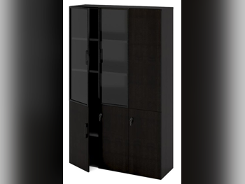 Bookcases & Shelving Units Shelving Unit with Doors  - Black