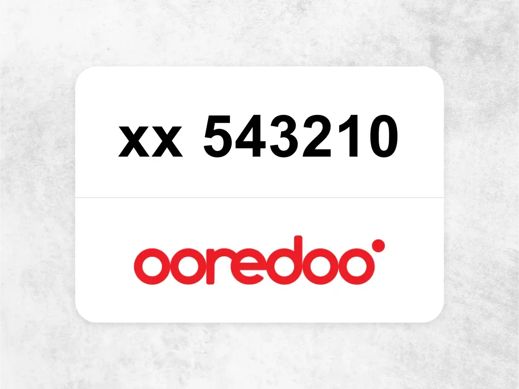 Ooredoo Mobile Phone  xx 543210