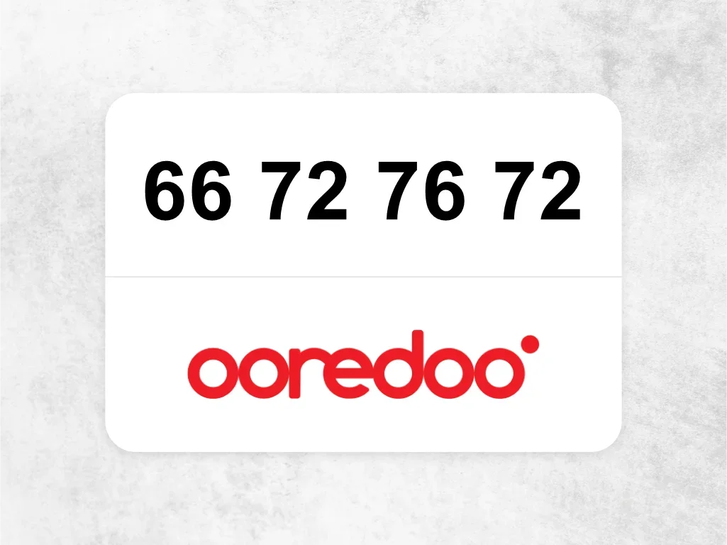 جوال اوريدو  66 72 76 72
