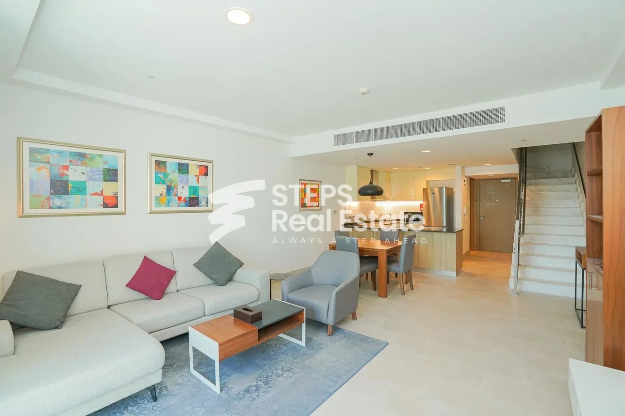 1 غرف نوم  شقة  للايجار  في الدوحة -  اللؤلؤة  مفروشة بالكامل