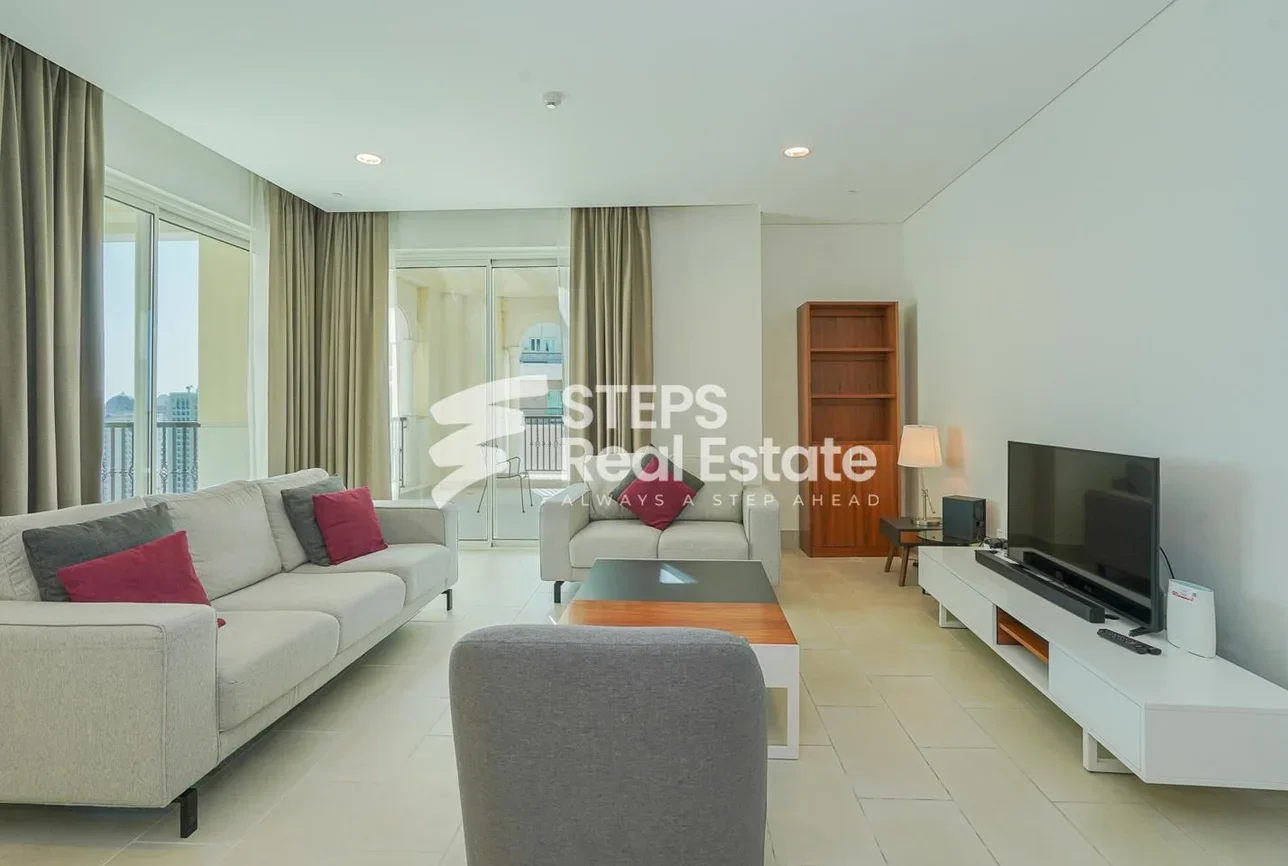 3 غرف نوم  شقة  للايجار  في الدوحة -  اللؤلؤة  مفروشة بالكامل