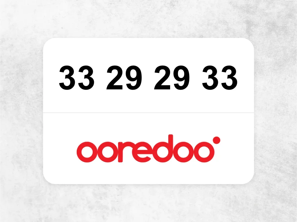 Ooredoo Mobile Phone  33 29 29 33