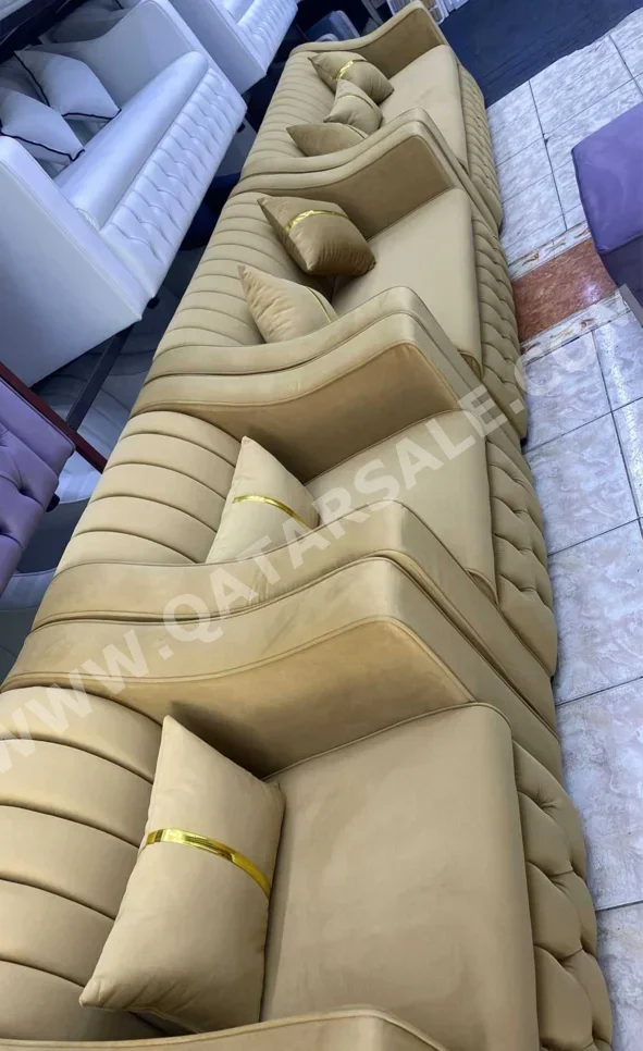 Sofas, Couches & Chairs Sofa Set  - Fabric  - Yellow