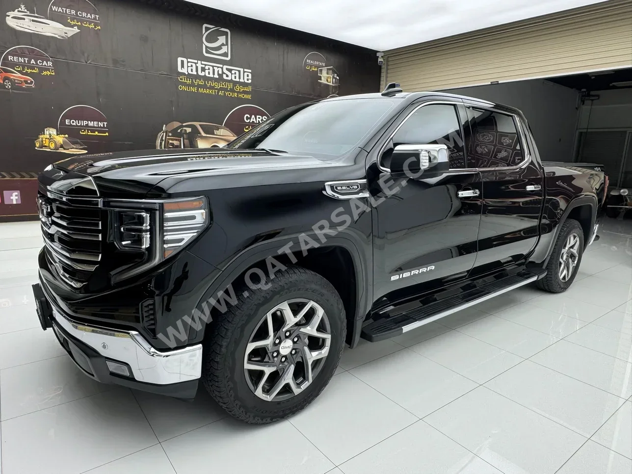 جي ام سي  سييرا  اس ال تي  2023  اوتوماتيك  27,000 كم  8 سلندر  دفع رباعي  بيكب  أسود  تحت الضمان