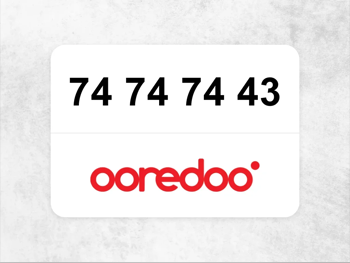 74 74 74 43 Ooredoo Mobile Phone