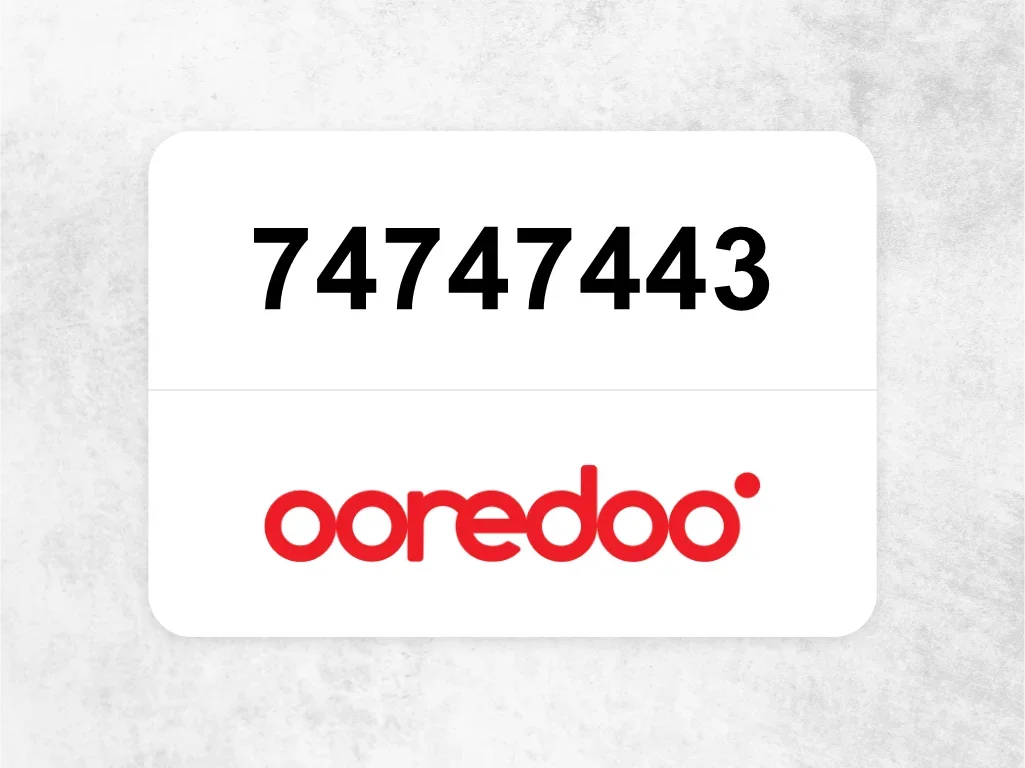 74747443  Ooredoo Mobile Phone