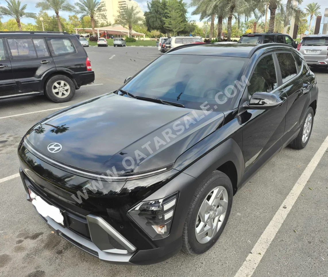 Hyundai  Kona  2024  Automatic  25,700 Km  4 Cylinder  Front Wheel Drive (FWD)  SUV  Black  With Warranty