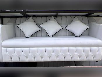 الأرائك والكنب والكراسي لايف ستايل طقم كنب - قماش - أبيض