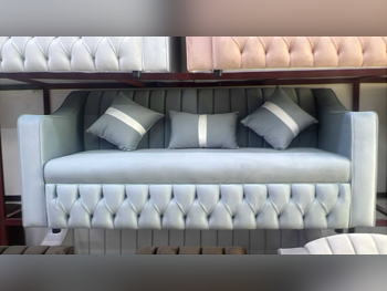 الأرائك والكنب والكراسي لايف ستايل طقم كنب - قماش - اللون الرمادي