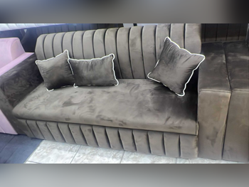 الأرائك والكنب والكراسي لايف ستايل طقم كنب - قماش - بني