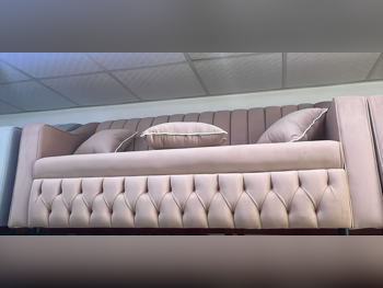 الأرائك والكنب والكراسي لايف ستايل طقم كنب - قماش - زهري