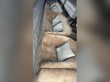 الأرائك والكنب والكراسي لايف ستايل طقم كنب - قماش - بني