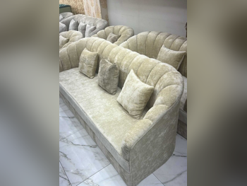 الأرائك والكنب والكراسي لايف ستايل طقم كنب - قماش - اللون البيج