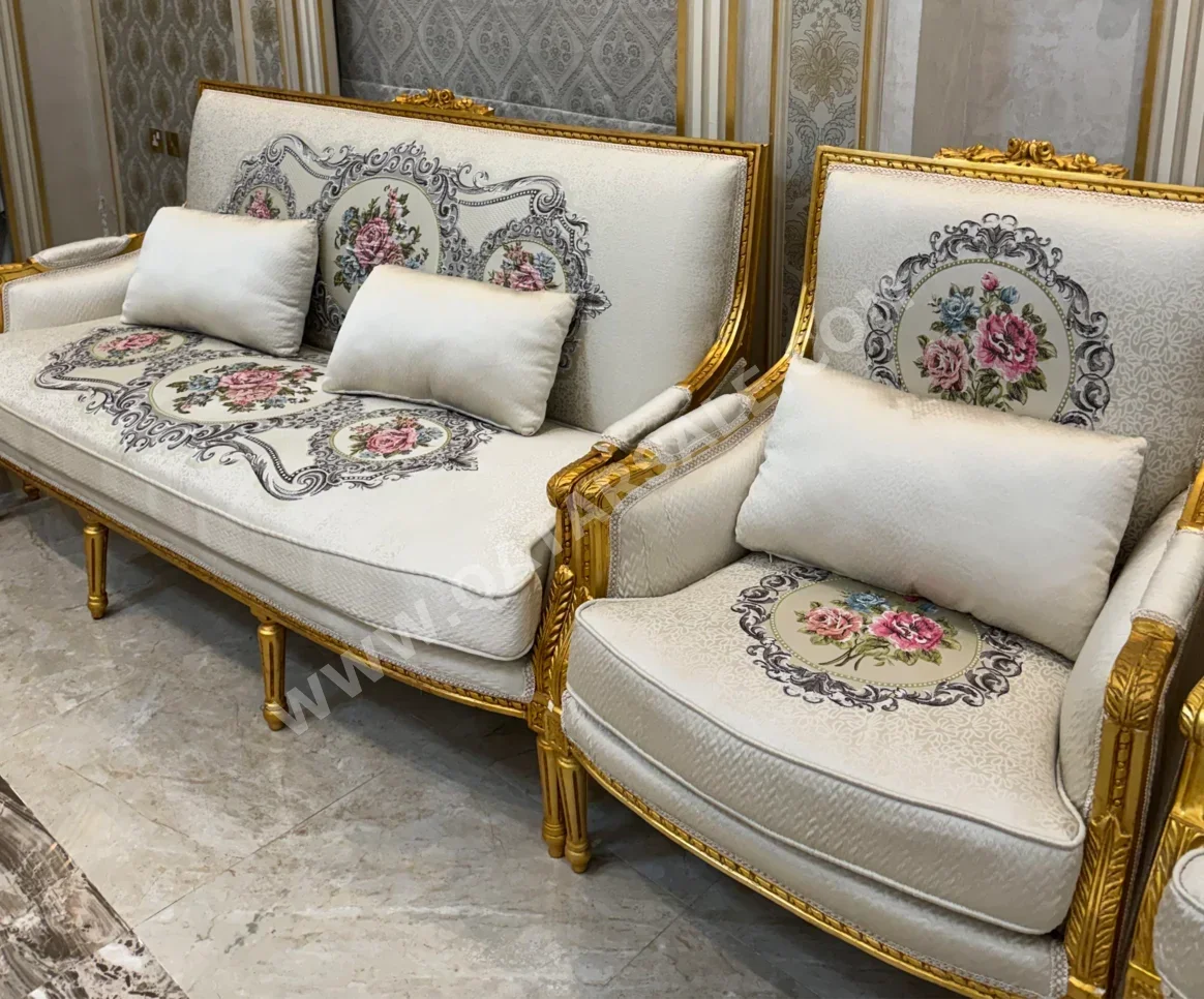 Sofas, Couches & Chairs Sofa Set  - Fabric  - Beige  - With Table