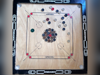 Black & Beige  Carrom Board Table